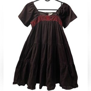 Mini Boden Brown Corduroy Boho Prairie Dress